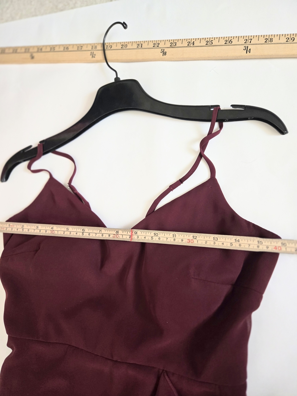 Birdy Grey Burgundy Elegant Spaghetti-Strap Maxi Theresa Dress Cascade Ruffle S - Picture 14 of 16